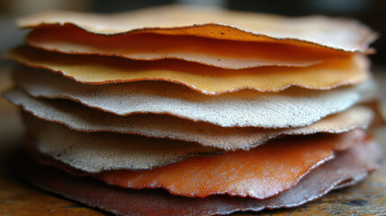 Layers of organic leather textures in various shades, showcasing natural variations and details. Perfect for design inspiration and material studies