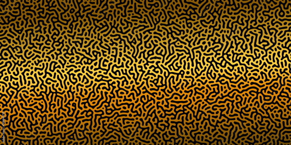 Aufkleber abstract reaction-diffusion turing pattern natural texture golden gradient color scheme. linear desi