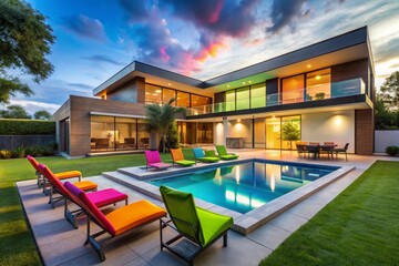 Fototapeta premium luxury home with pool