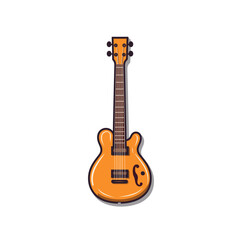 Naklejka premium Electric guitar vector design in vibrant orange color