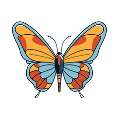 Obraz premium Colorful vector illustration of a butterfly with intricate patterns