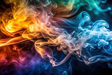 Obraz premium Macro Photography: Cigarette Smoke Rings, Abstract Smoke, Close Up Smoke, Detailed Smoke Texture, Whitish Smoke, Smoke Photography, Cigarette Smoke Macro