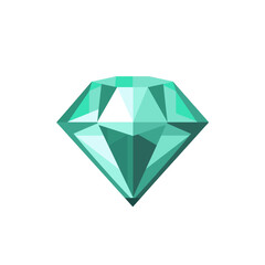 Vibrant turquoise diamond in modern vector design