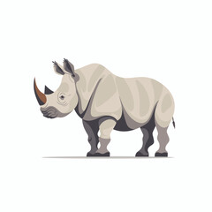 Obraz premium Rhinoceros standing gracefully in a minimalistic style illustration