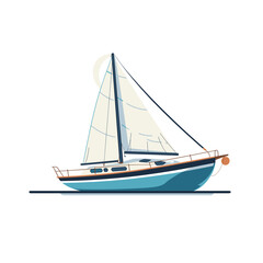 Fototapeta premium Sailboat gliding across calm waters on a clear day during the summer season
