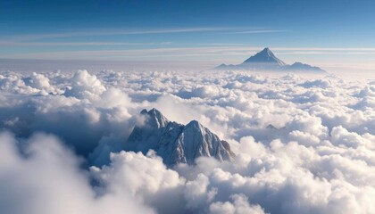 mountain in the distance with clouds below