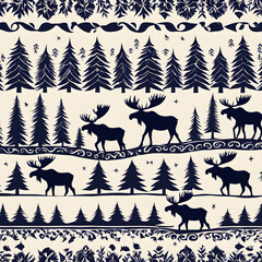 moose fair isle pattern
