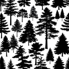 forest trees silhouettes