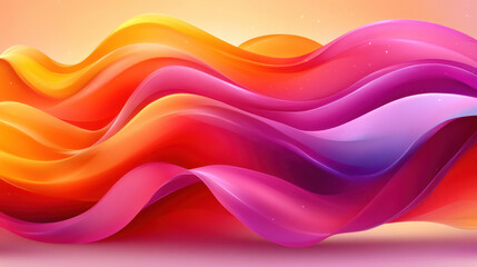 Naklejka premium Vibrant waves in shades of orange, pink, and purple create dynamic, flowing pattern. This seamless design evokes sense of movement and energy, perfect for various creative projects