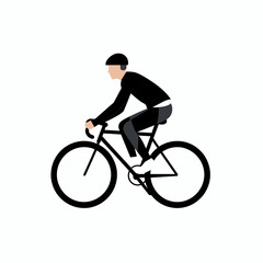 Fototapeta premium Person cycling on a road bike with a streamlined posture during daytime