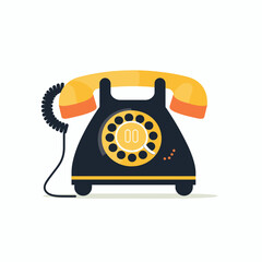 Vintage rotary phone in a minimalist setting with vibrant colors and modern appeal