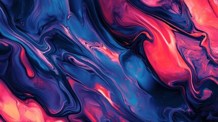 Obraz premium Abstract Swirling Blue And Pink Paint Design