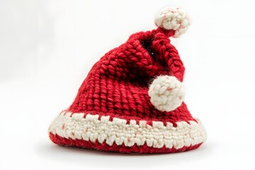 Cozy hand-knitted Santa hat in red and white. Perfect for festive season! #handmade #christmas #winter