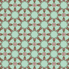 Obraz premium Winter Holiday Pattern with White, Holly Green, and Red