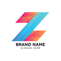 Z abstract gradient creative 3d colorful logo design
