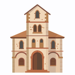 Fototapeta premium Beautiful historical building with ornate architecture in bright colors