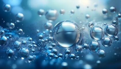 Fototapeta premium Bubbles in water create an abstract background with soft blur and focus.