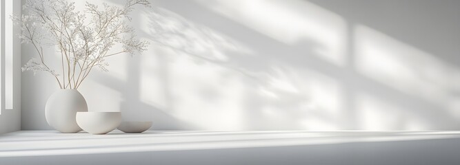 Clear white background with soft lighting and smooth gradient, leaving plenty of open space for a product to be the focal point.