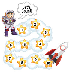 Space Adventure Counting Game for Kids