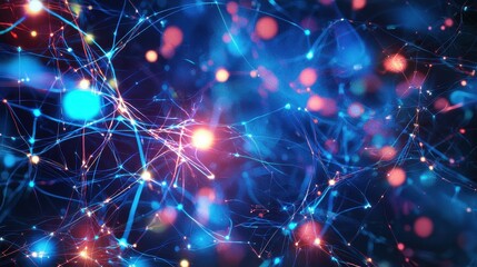 Obraz premium Abstract Neural Network Visualization Bright Colors