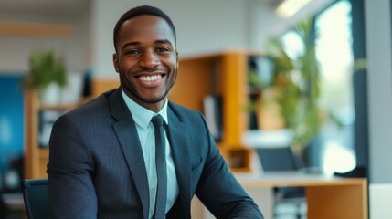 Fototapeta premium Portrait of a Smiling Businessman in a Suit