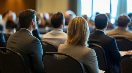 Obraz premium Attendees at a Conference Looking Forward