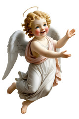 Fototapeta premium Charming Cherub: A Beautiful Ethereal Angelic Child with Wings