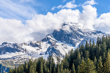 Fototapeta premium The Swiss Alps at Murren, Switzerland. Jungfrau Region. The valley of Lauterbrunnen from Interlaken.