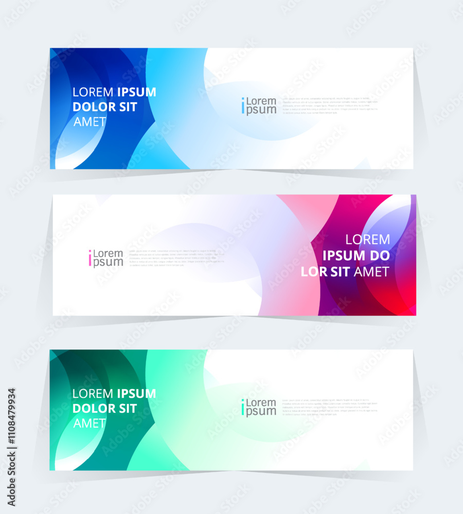 Sticker geometric banner design with vector presentation template.