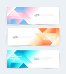 Fototapeta premium Geometric banner design with Vector presentation template.