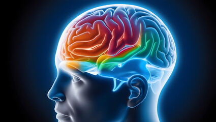Obraz premium Detailed Anatomical Illustration of the Human Brain and Nervous System