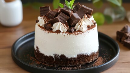 Decadent Chocolate Mini Cake: Whipped Cream & Chocolate Delight