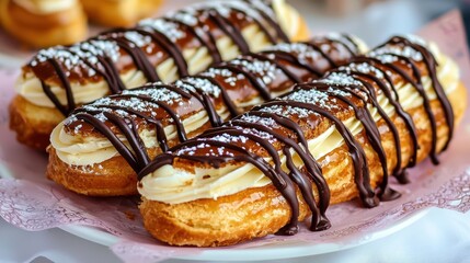 Delicious Chocolate-Covered Cream Puffs: Indulge in Parisian Pastry Perfection