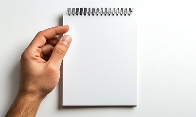 Obraz premium A hand holding a blank notepad, ready for notes or sketches.