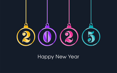 Happy new year 2025 Text Design vector.