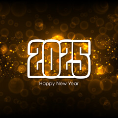 Happy new year 2025 Text Design vector.