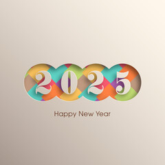 Happy new year 2025 Text Design vector.