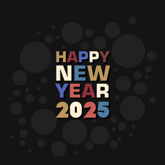 Happy new year 2025 Text Design vector.