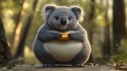 Obraz premium Very fat koala, concept of Overweight and Chubby