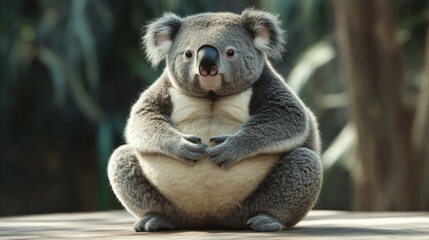 Obraz premium Very fat koala, concept of Overweight and Chubby