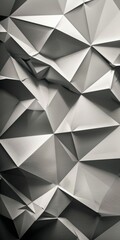 Obraz premium Monochrome abstract geometric background featuring 3D polygonal shapes, perfect for modern and futuristic design projects.