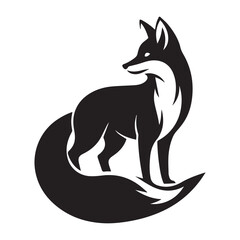 Fox icon silhouette isolated vector images of wild animals. Fox silhouette isolated on white background, Fox silhouette vector, silhouette vector illustration collection. Silhouette Illustration