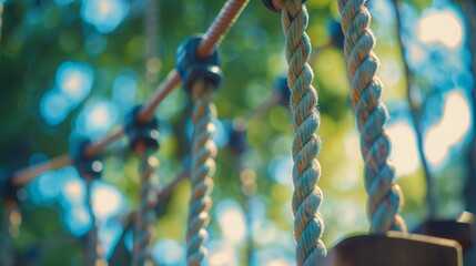 Defocused ropes course a tangled web of exhilaration and thrill.