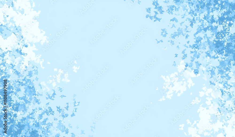 Poster a soft blue background adorned with delicate snowflakes, creating a serene winter atmosphere perfect