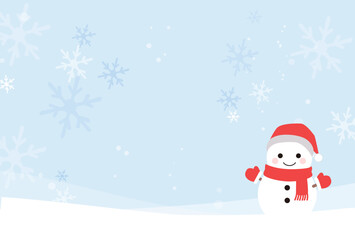 雪だるまの寒中見舞いのイラスト