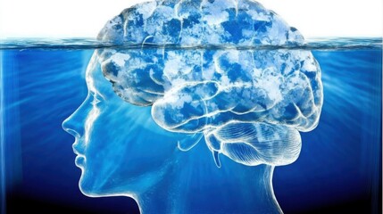  Ice-Blue Brain in Water: A Symbol of Alzheimer's-Induced Cognitive Decline Requiring Urgent Attention