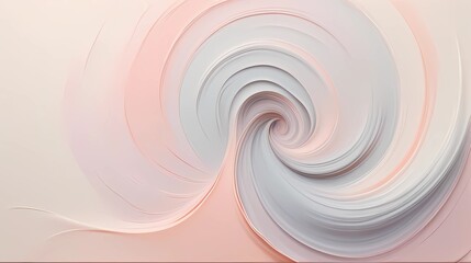Soft Cream Backdrop with Modern Pink and Peach Flowing Patterns