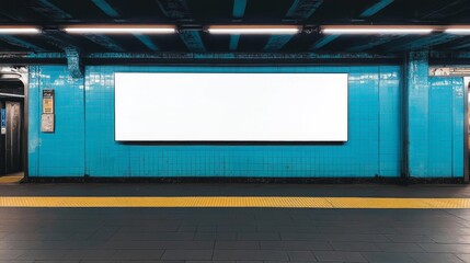 Blank Billboard in a Subway Station