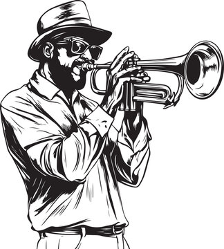recommend clip art: trumpet player silhouette