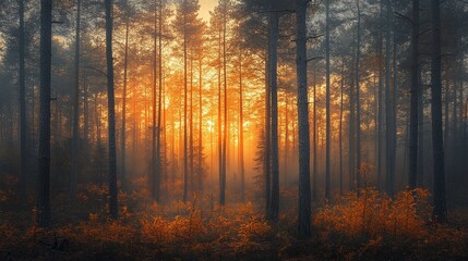 Obraz premium Wildfire in forest background 